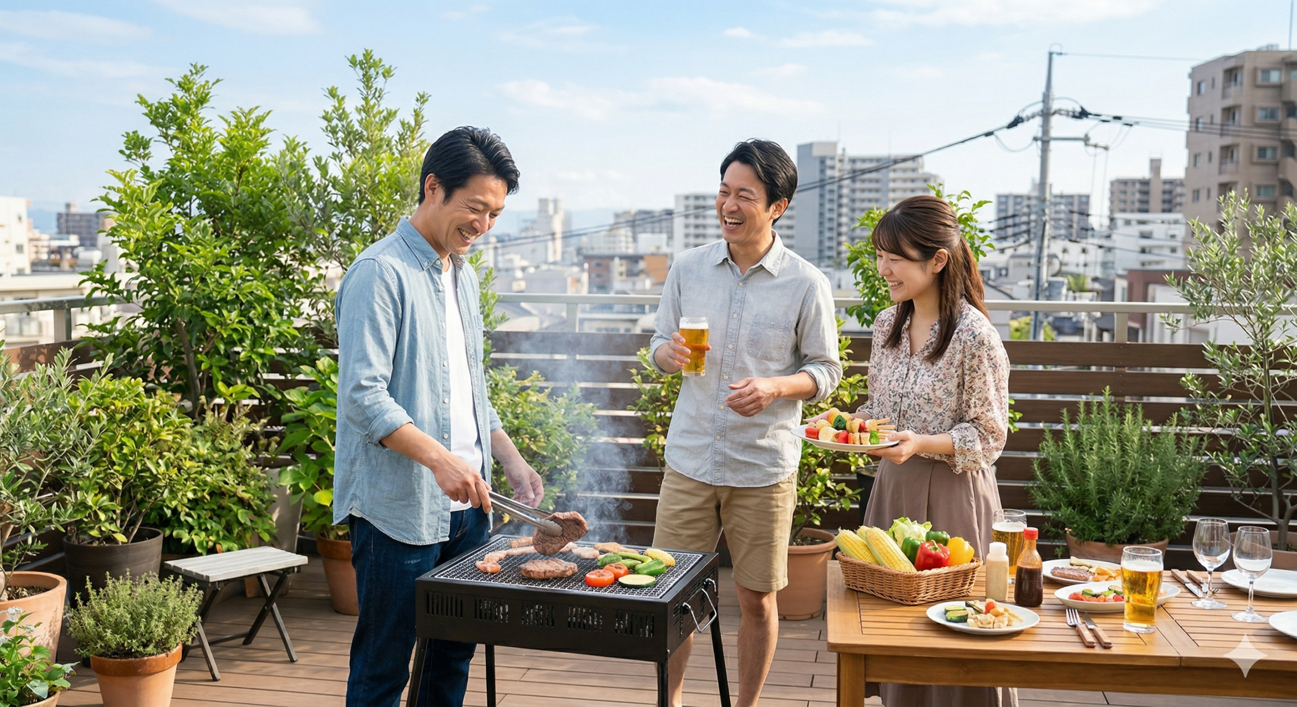 BBQで楽しむ仲間